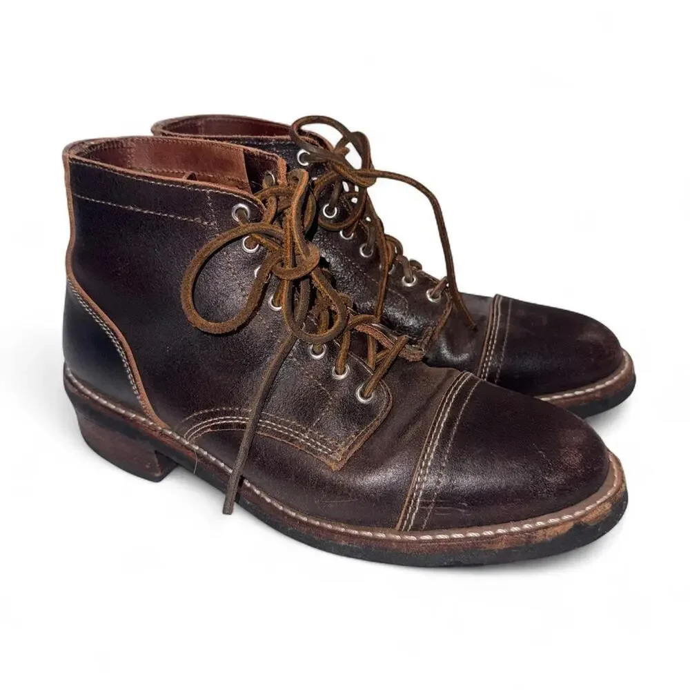 Thursday Vanguard Dark Brown Horween Leather Boots USA Made Size 9